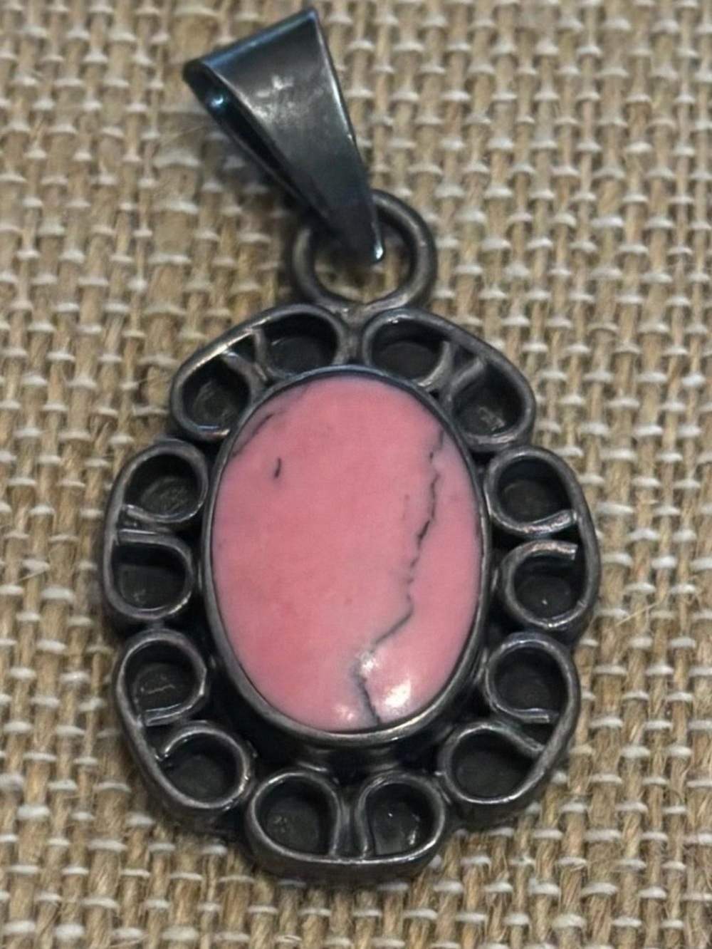 Sterling silver and Pink pendant